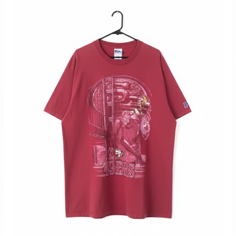 Vintage 90s San Francisco 49ers Pro Player Graphic T-Shirt XL Faded Red Made In